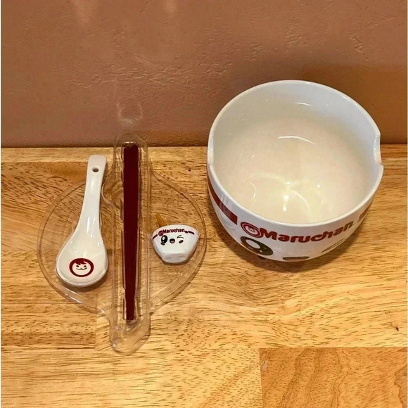 Maruchan Ramen Noodle Bundle With Ceramic Noodle Dish Chopsticks And Spoon - Picture 11 of 14